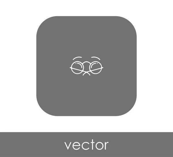 Очки Плоская Иконка Круглом Квадрате — стоковый вектор