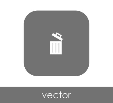 çöp kutusu düz simgesi 