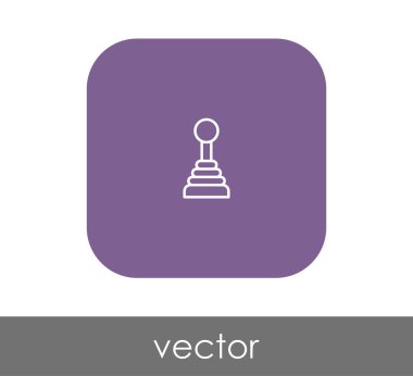 Düz vites kutusu simgesi kare yuvarlak