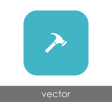 Yuvarlatılmış Kare çekiç düz simgesi