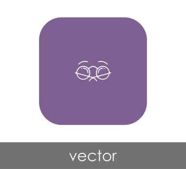 gözlük simgesi yuvarlatılmış kare daire