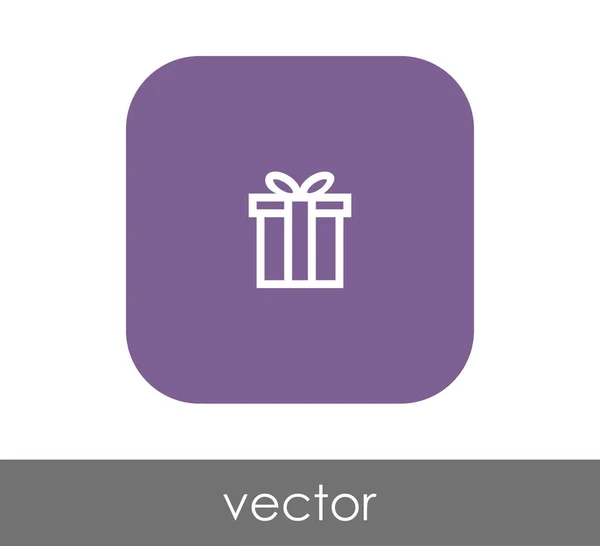 Gift Box Flat Icon Rounded Square — Stock Vector