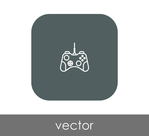 Joystick Flat Icon Rounded Square — Stock Vector