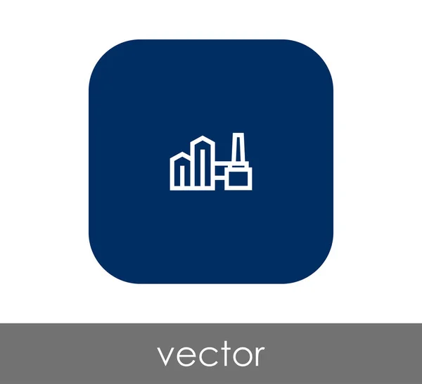 Factory Icon Industrial Vector Illustration — Stock Vector