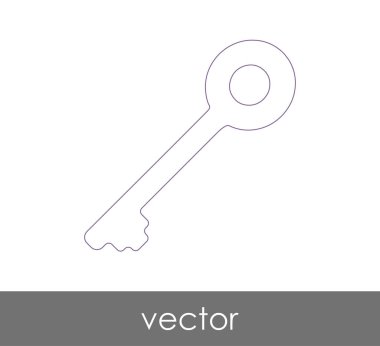 anahtar simgesi, emniyet konsepti. Vektör çizim