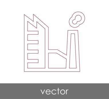 Fabrika simgesi, sınaî-vektör çizim 