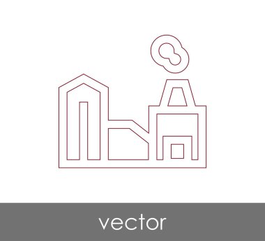 Fabrika simgesi, sınaî-vektör çizim 