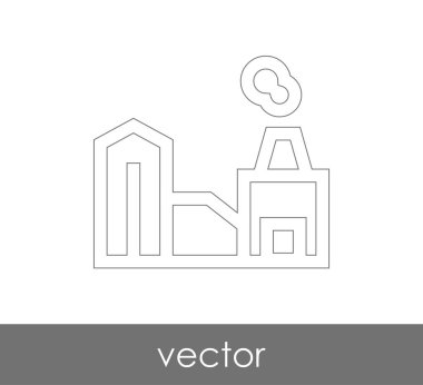 Fabrika simgesi, sınaî-vektör çizim 