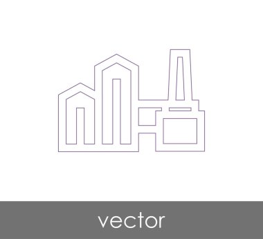 Fabrika simgesi, sınaî-vektör çizim 