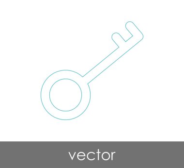 anahtar simgesi, emniyet konsepti. Vektör çizim