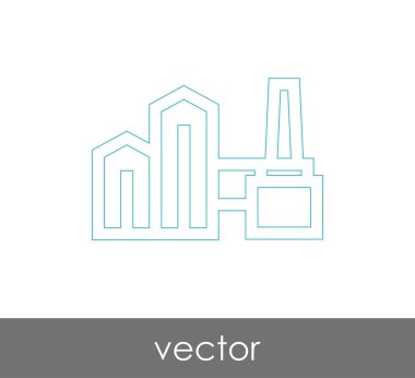 Fabrika simgesi, sınaî-vektör çizim 