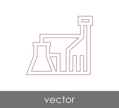 Fabrika simgesi, sınaî-vektör çizim 