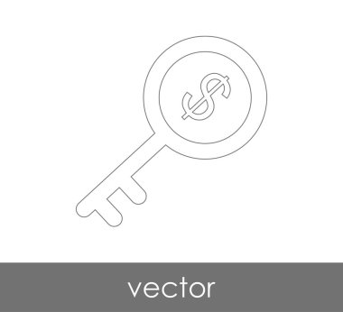 anahtar simgesi, emniyet konsepti. Vektör çizim