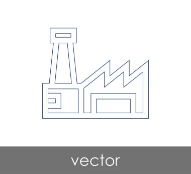 Fabrika simgesi, sınaî-vektör çizim 