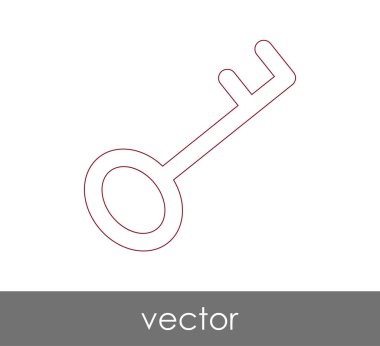 anahtar simgesi, emniyet konsepti. Vektör çizim