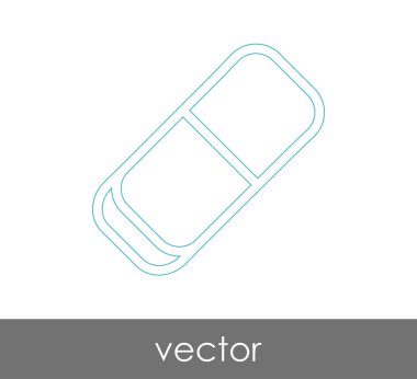 Silgi Kırtasiye Simge, vektör çizim