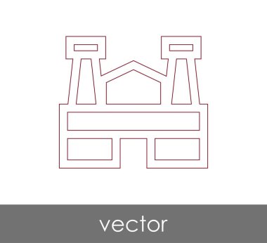 Fabrika simgesi, sınaî-vektör çizim 