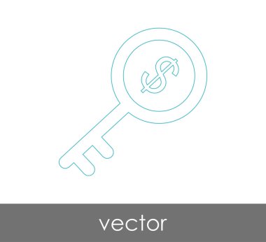 anahtar simgesi, emniyet konsepti. Vektör çizim