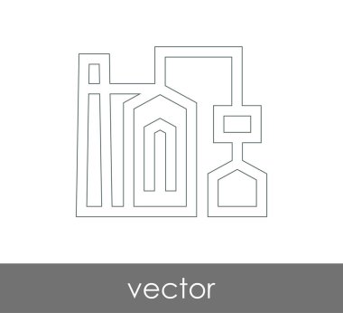 Fabrika simgesi, sınaî-vektör çizim 