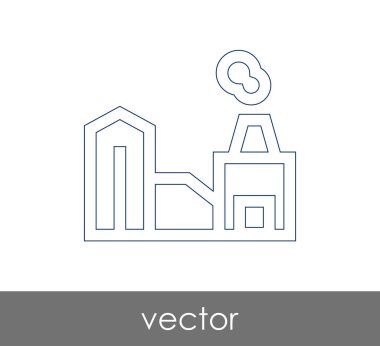 Fabrika simgesi, sınaî-vektör çizim 