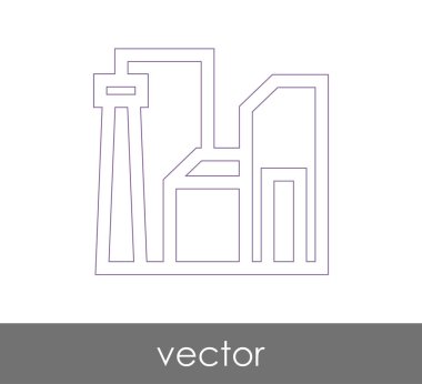 Fabrika simgesi, sınaî-vektör çizim 