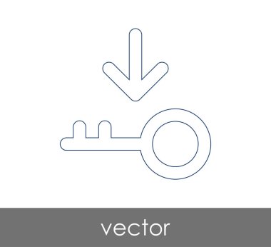anahtar simgesi, emniyet konsepti. Vektör çizim