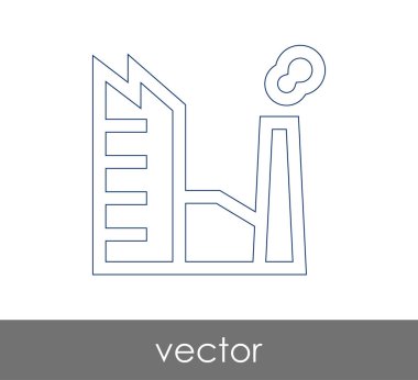 Fabrika simgesi, sınaî-vektör çizim 