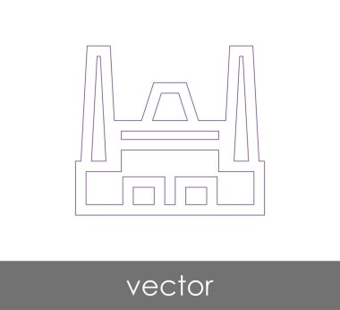 Fabrika simgesi, sınaî-vektör çizim 