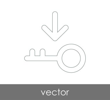 anahtar simgesi, emniyet konsepti. Vektör çizim
