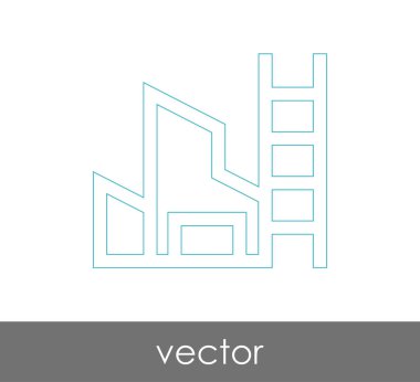 Fabrika simgesi, sınaî-vektör çizim 