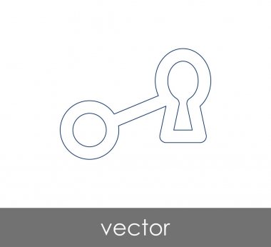 anahtar simgesi, emniyet konsepti. Vektör çizim