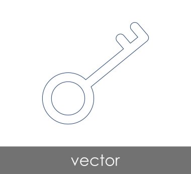 anahtar simgesi, emniyet konsepti. Vektör çizim