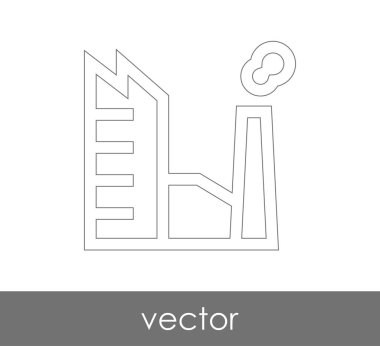 Fabrika simgesi, sınaî-vektör çizim 