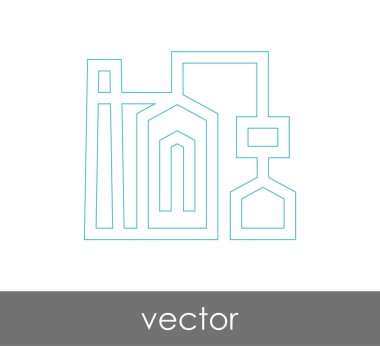 Fabrika simgesi, sınaî-vektör çizim 