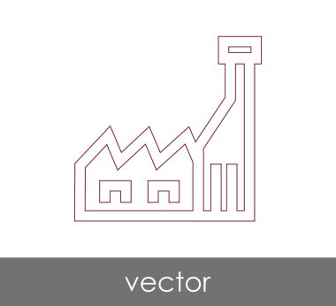 Fabrika simgesi, sınaî-vektör çizim 