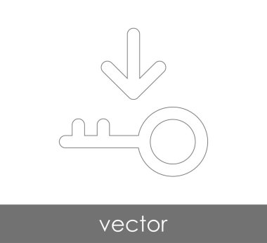 anahtar simgesi, emniyet konsepti. Vektör çizim