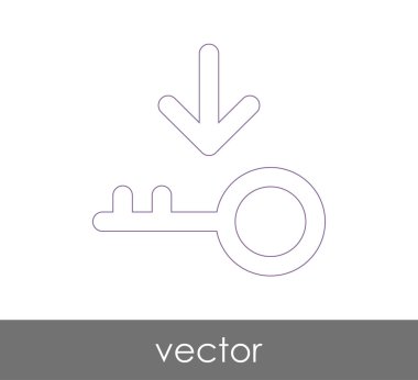 anahtar simgesi, emniyet konsepti. Vektör çizim