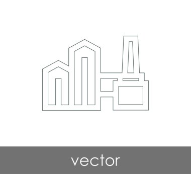 Fabrika simgesi, sınaî-vektör çizim 