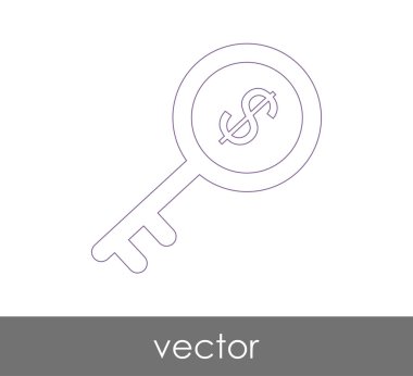 anahtar simgesi, emniyet konsepti. Vektör çizim