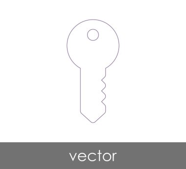 anahtar simgesi, emniyet konsepti. Vektör çizim