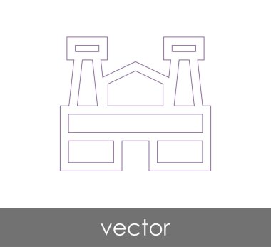 Fabrika simgesi, sınaî-vektör çizim 