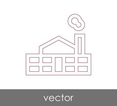 Fabrika simgesi, sınaî-vektör çizim 