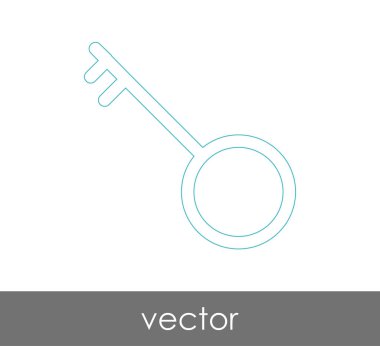 anahtar simgesi, emniyet konsepti. Vektör çizim