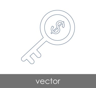 anahtar simgesi, emniyet konsepti. Vektör çizim