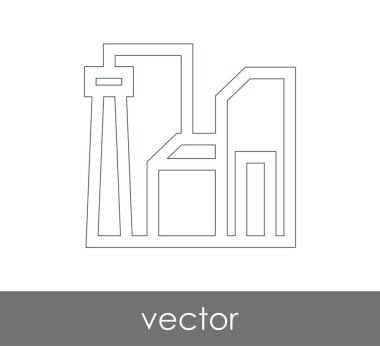 Fabrika simgesi, sınaî-vektör çizim 