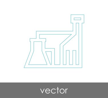 Fabrika simgesi, sınaî-vektör çizim 