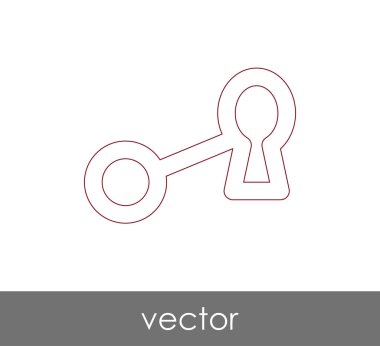 anahtar simgesi, emniyet konsepti. Vektör çizim