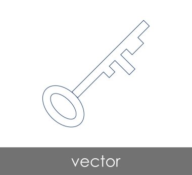 anahtar simgesi, emniyet konsepti. Vektör çizim