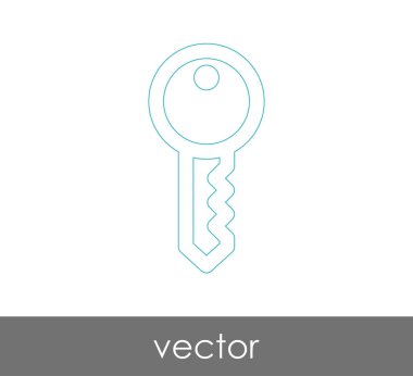 anahtar simgesi, emniyet konsepti. Vektör çizim
