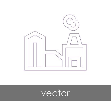 Fabrika simgesi, sınaî-vektör çizim 